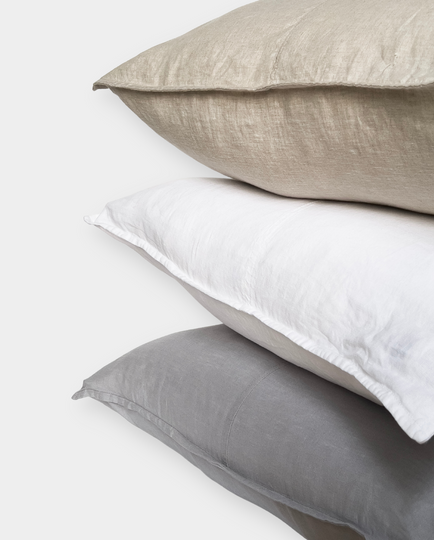 Flou. Design 100% Linen Throw Cushion - White (7739129004281)
